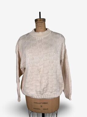 Vintage made in Canada Countdown Cotton Knitted Checkered Sweater
